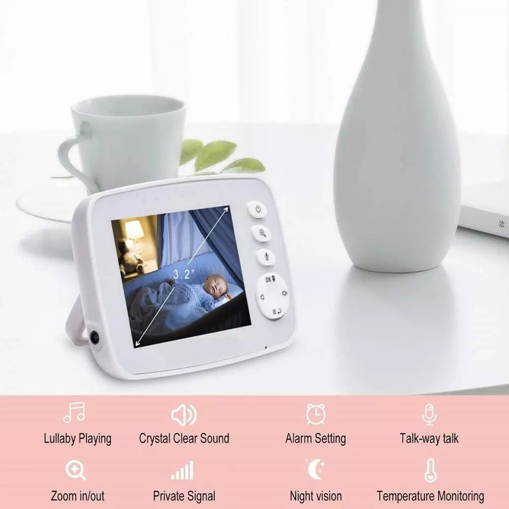 2.4G Wireless With 3.2 Inches LCD 2 Way Audio Talk Night Vision Video Baby Monitor Surveillance Security Camera